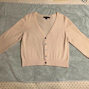 Cropped Cashmere 3/4 sleeve cardigan